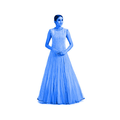 Anarkali Set with Star Embroidered Dupatta- Ivory